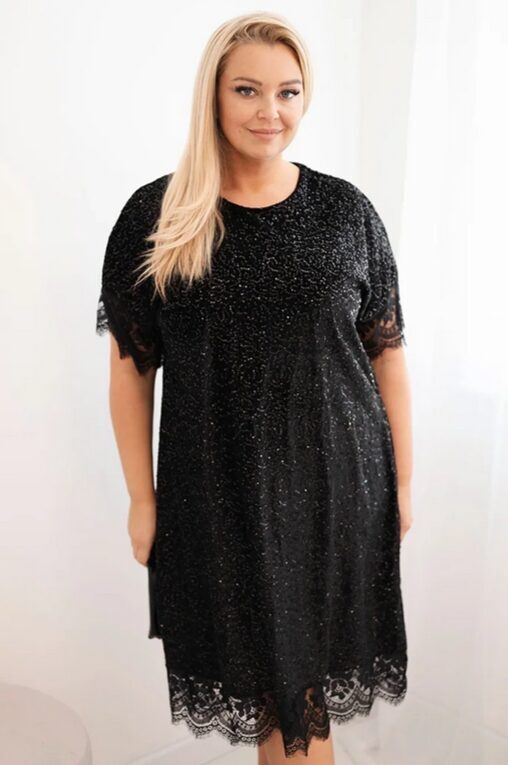 Plus Size samta kleita ar fliteriem